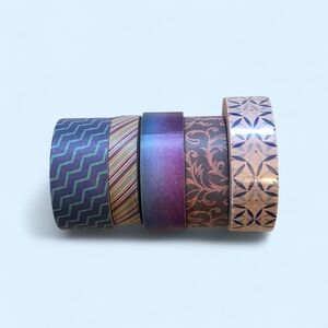 ​5 Roll Washi Tape Bundle Purple & Teal Aesthetic Scotch NWT